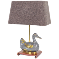 Vintage Eend Tafellamp Messing Mid Century ´70 Regency Lamp