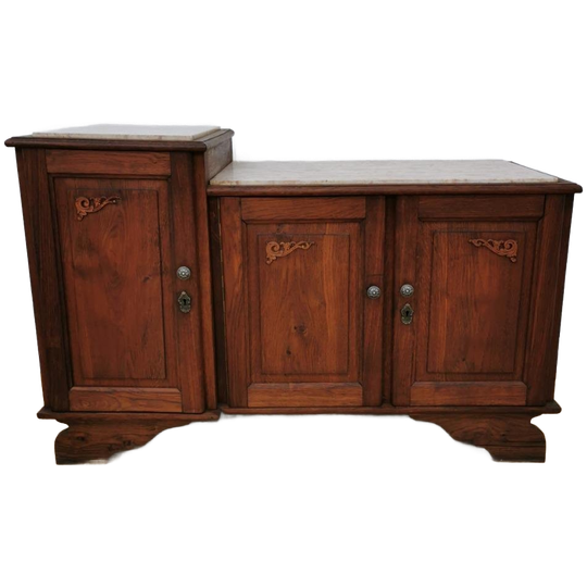 Vintage Tv Meubel, Dressoir Sideboard Met Marmer Blad 712 1