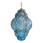 Grote Venetiaanse Hanglamp In Blauw Murano-Glas thumbnail 1