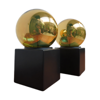 Golden Cube Lamp Design By <<<brand>>>, 1970s