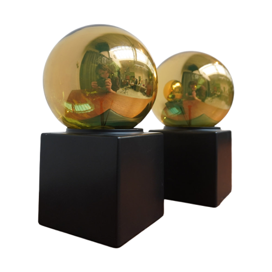 Golden Cube Lamp Design By Philips 1970s 1