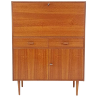 Vintage Fins Kastje Teak Fineer Secretaire