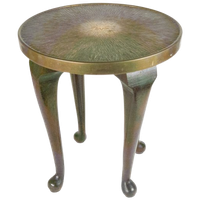 Rooktafel Met Bewerkte Koperen Bovenplaat - Ca. 1920