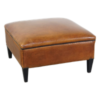 Grote Vierkante Schapenleren Hocker