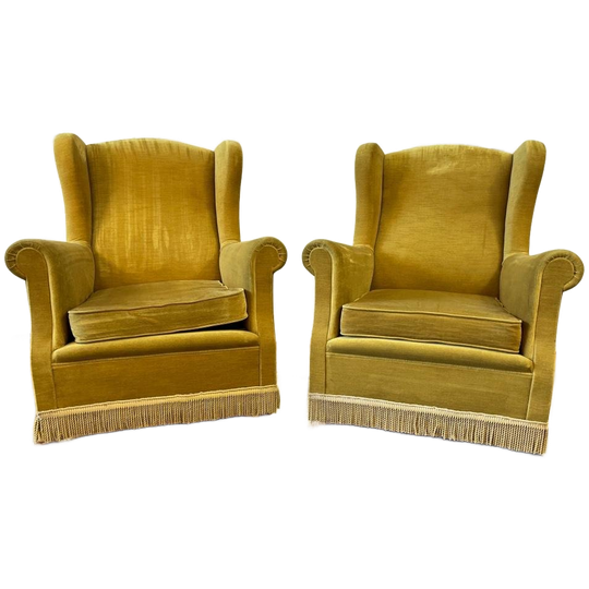 Set Van 2 Vintage Clubzetels / Fauteuils / Éénzitten 1