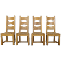 4x Vintage Eetkamerstoelen Brutalist 1970s