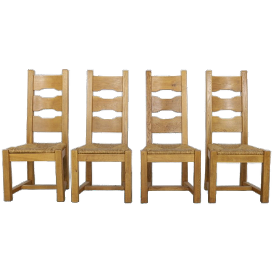 4x Vintage Eetkamerstoelen Brutalist 1970s 1