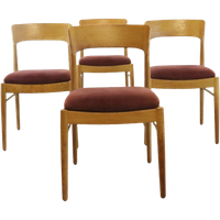 Set Van 4 Niels Bach Stoelen Eetkamerstoelen 'Skodsborgskov' Vintage