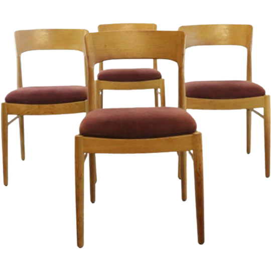 Set Van 4 Niels Bach Stoelen Eetkamerstoelen 'skodsborgskov' Vintage 1