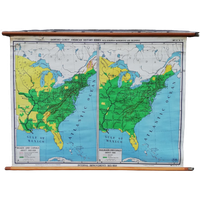 Schoolkaart (Eng) - (Spoor)Wegen En Kanalen Usa 1825-1850