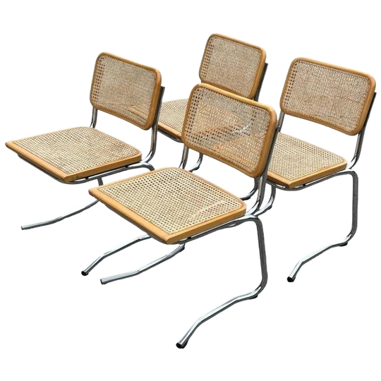 Vintage Cesca Stoelen Set Uniek Model Jaren 80 Design 1