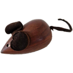 Vintage Houten Muis Teakhout Beeldje thumbnail 1