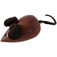 Vintage Houten Muis Teakhout Beeldje