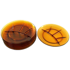Vintage Glazen Vakjesborden Amber Duralex thumbnail 1