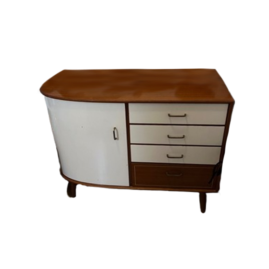 Vintage Mid-Century Teak Commode With Drawers 1