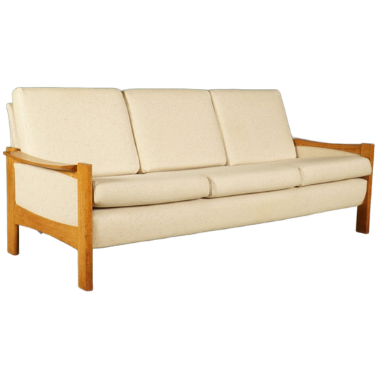 Vintage Deense Driezitsbank – Teakhout – Jaren 60 1