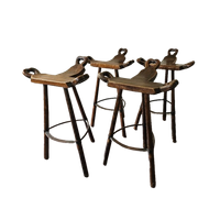 4 Houten Spaanse Marbella Barkrukken