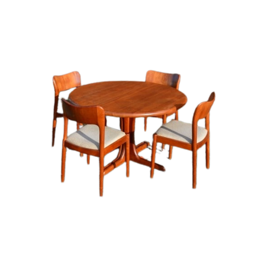 Retro Scandinavisch Design Eethoek Tafel Met 4 Stoelen 1