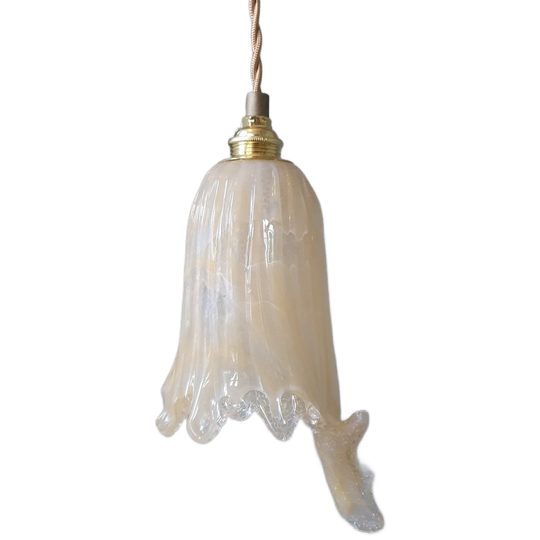 Antieke Amberkleurige Glazen Murano Lamp 1