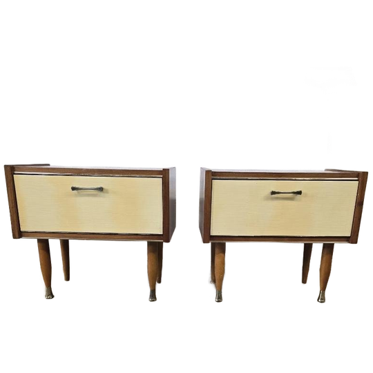 Set Van 2 Vintage Nachtkastjes/ Bijzetkastje 1