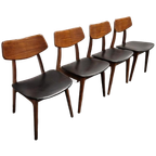Set Van 4 Louis van Teeffelen Wébé Stoelen Teakhout Skai thumbnail 1