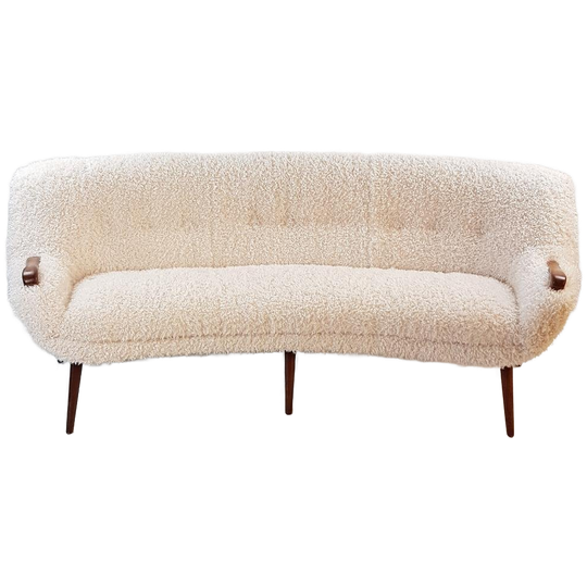 Vintage Bank Teakhout Teddy | Uniek Model Nieuw Gestoffeerd 1
