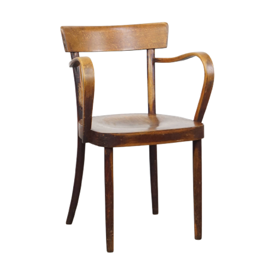 Vintage Bentwood Thonet Stijl Café/eetkamerstoel Uit De Jaren ’40 Met Een Vleugje Art Deco Design 1