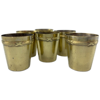 Set Antieke Aperitief Cups Messing 6 Stuks
