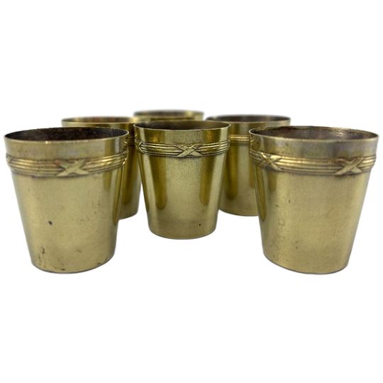 Set Antieke Aperitief Cups Messing 6 Stuks 1