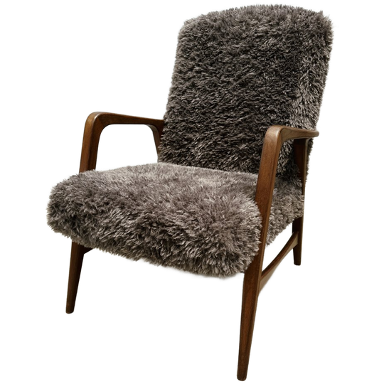 Deens Design Fauteuil In Teddy Stof 1