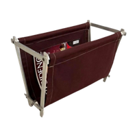 Vintage - Newspaper Basket / Magazine Rack - Aluninium And Canvas - 1970’S