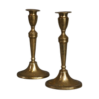 Set Van 2 Messing Franse Kandelaars, 19e Eeuw