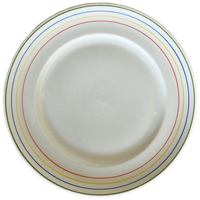 5X Vintage Gebaks / Ontbijtbord Regenboog Rand