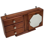 Vintage Houten Art Deco Kastje Medicijnkastje Hout thumbnail 1