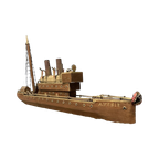 Groot Oud Volkskunst Stoom Schip thumbnail 1