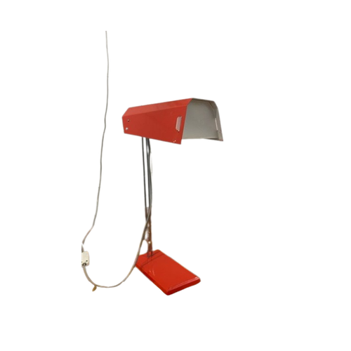 Vintage Rode Metalen Lamp Van Josef Hurka Voor Lidokov Jaren 70