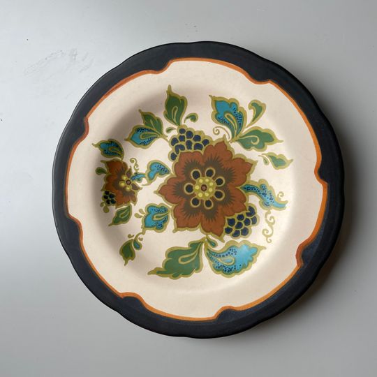 Gouda Plateel Wandbord 29cm Kleurrijk Vintage 1