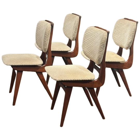 Set Van 4 Vintage Teak Bako Stoelen 1