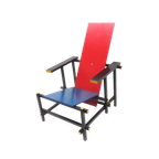 Professionele Retro Replica ‘Rietveldstoel’ Red And Blue Fauteuil Van Gerrit Rietveld thumbnail 1
