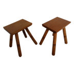 Vintage Set Van 2 Tafeltjes/krukjes thumbnail 1