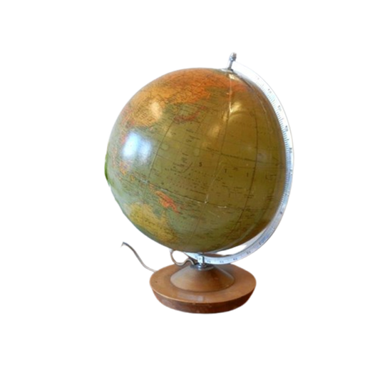 Vintage Wereldbol Globe Lamp Tafellamp Voor 1981 Mid Century 1