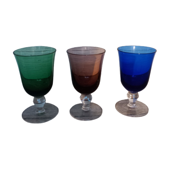 Set Van 3 Kristallen Borrelglazen Van Cristal D'arques, Frankrijk. 1