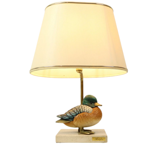 Artiflex Eend Lamp Design Messing Hars Travertin Malevolti 1