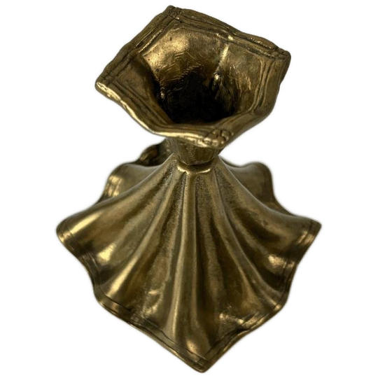 2x Vintage Kandelaar - Messing - Gevouwen Linnen Servet 1