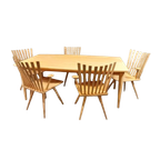 Vintage Deens Design Eettafel Met 5 'mikado' Stoelen, Kvist thumbnail 1
