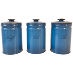 3 Vintage Brabantia Blikken Koffie Suiker Thee Metalen Bus thumbnail 1