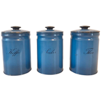 3 Vintage Brabantia Blikken Koffie Suiker Thee Metalen Bus
