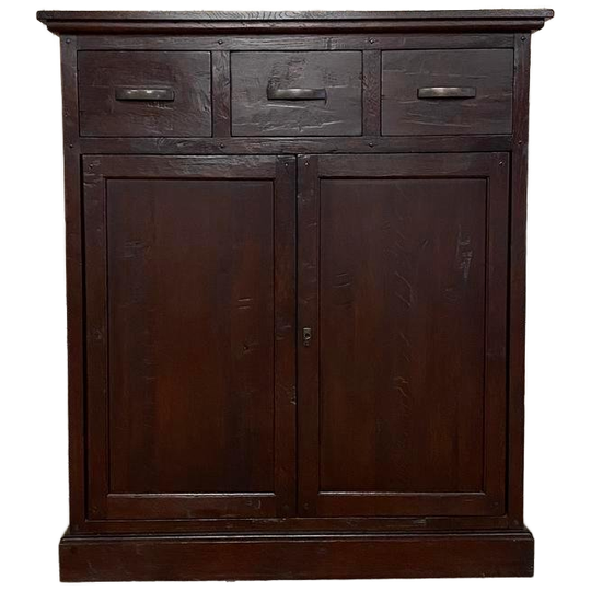 Stoere Oude Oakwood Kast, Ladenkast, Authentieke Details. 1