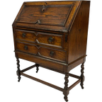 Antieke Secretaire Met Gedraaide Poten Jaren 50 Design thumbnail 1