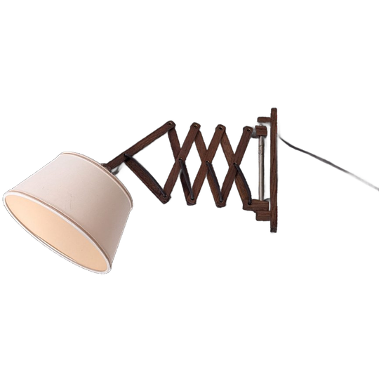 Vintage Harmonica Lamp – Schaarlamp – Teak - (hn33) 1